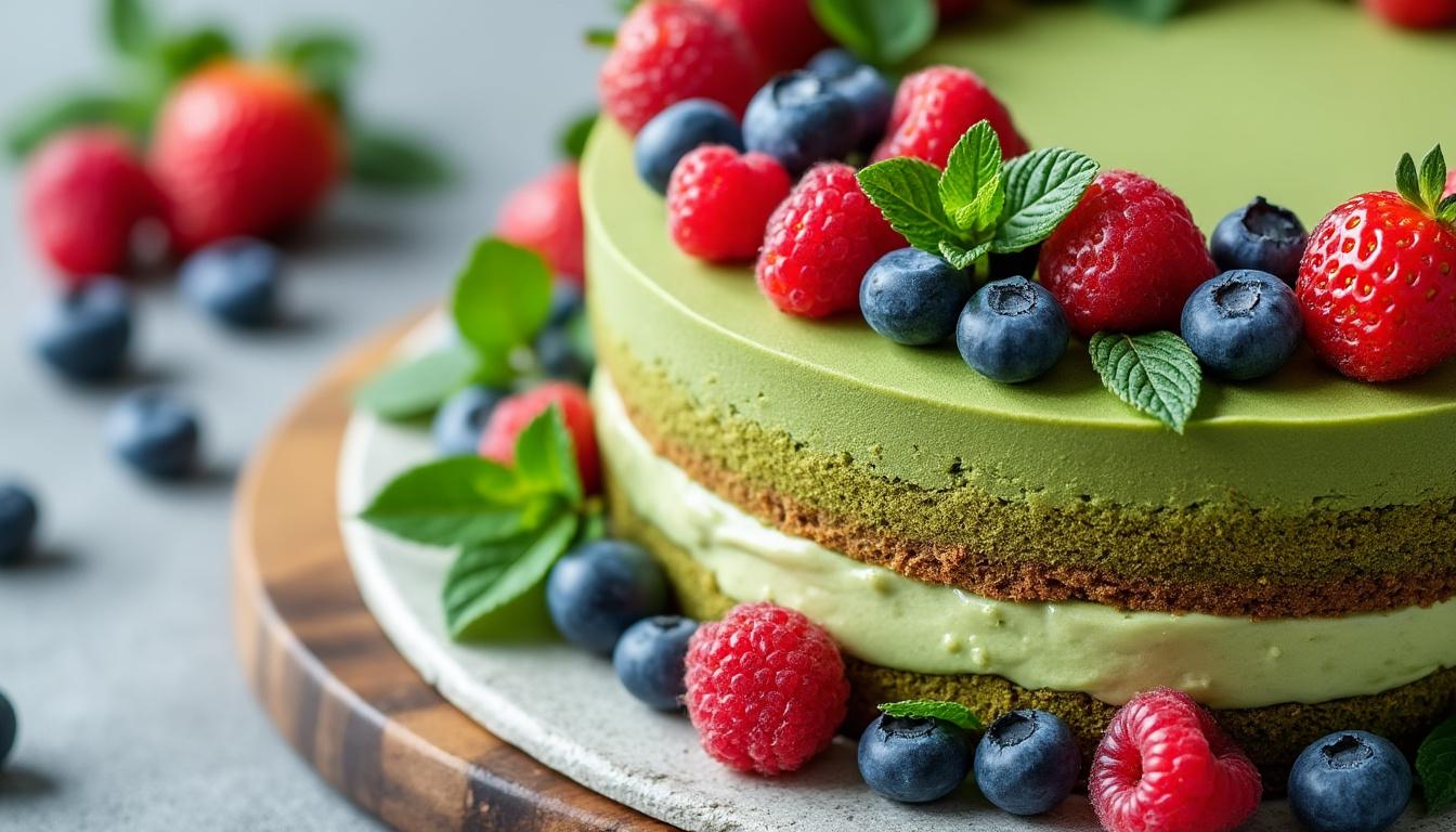 découvrez notre délicieux gâteau au thé matcha et aux amandes, une alternative sans gluten parfaite pour les amateurs de sucré. alliant la douceur des amandes et le goût unique du matcha, ce dessert ravira vos papilles tout en étant léger et savoureux.