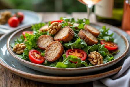 découvrez notre recette savoureuse de salade périgourdine aux gésiers confits, parfaite pour des repas d'été frais et gourmands.