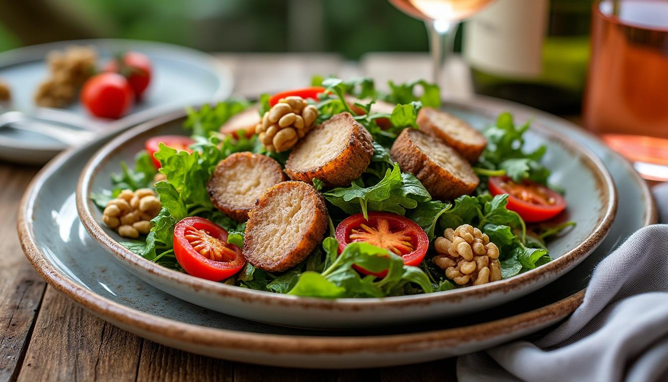 découvrez notre recette savoureuse de salade périgourdine aux gésiers confits, parfaite pour des repas d'été frais et gourmands.