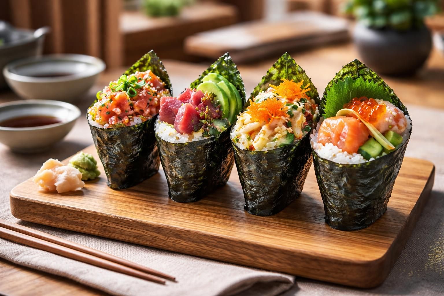 découvrez les handrolls uniques de chez kaïto, une expérience culinaire innovante alliant fraîcheur et saveurs authentiques pour les amateurs de sushi.
