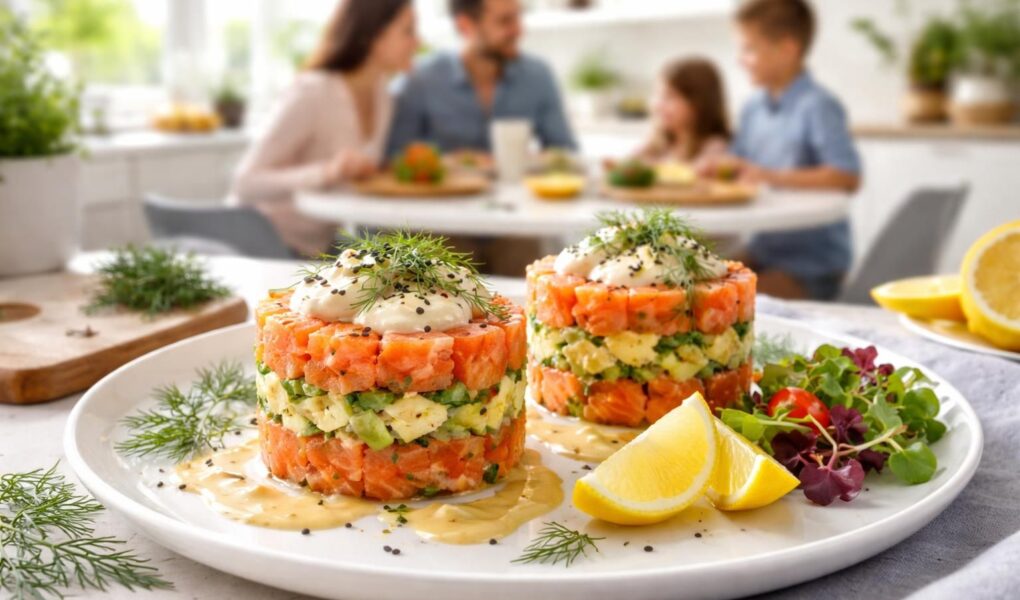 apprenez à préparer des timbales de saumon élégantes et rapides, parfaites pour régaler votre famille lors de vos repas conviviaux.