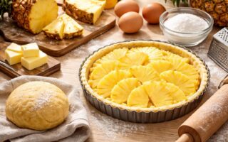 apprenez à préparer une délicieuse tarte à l'ananas avec une pâte sablée croustillante et fondante, étape par étape, pour un dessert irrésistible.