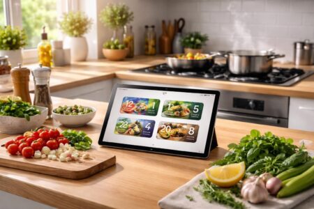 découvrez les minuteries de cuisson intelligentes avec la tablette samsung galaxy, qui suit et optimise la préparation de tous vos plats pour une cuisine facile et précise.