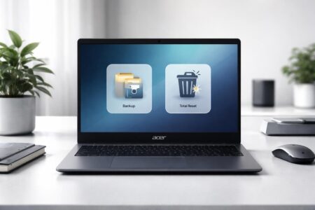 découvrez comment réinitialiser votre ordinateur acer en toute sécurité, en choisissant de conserver vos fichiers ou d'effacer complètement toutes vos données.