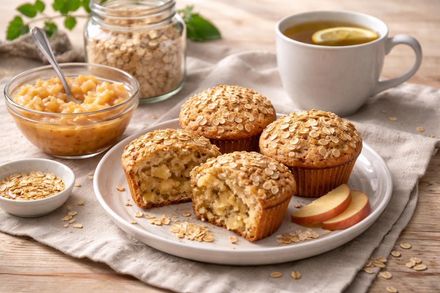 découvrez comment les muffins au flocon d'avoine et compote peuvent transformer votre petit déjeuner en un moment sain et délicieux, riche en fibres et en saveurs naturelles.
