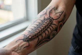 Tatouage de scolopendre japonais sur un avant-bras
